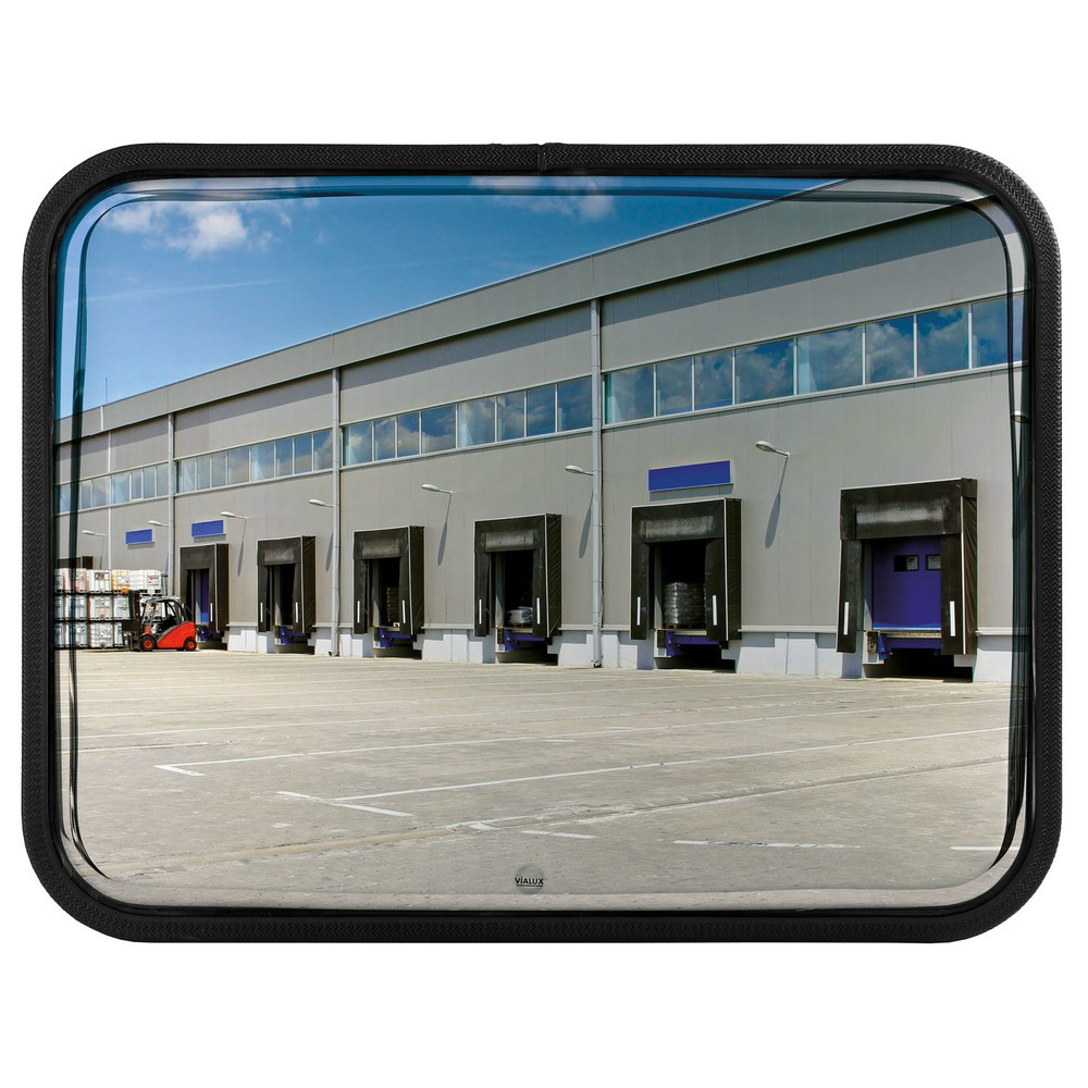 Produktabbildung: Vialux® Mehrzweckspiegel, Edelstahl, beschlagfrei, frostgeschützt, rechteckig, HxB 400 x 600 mm