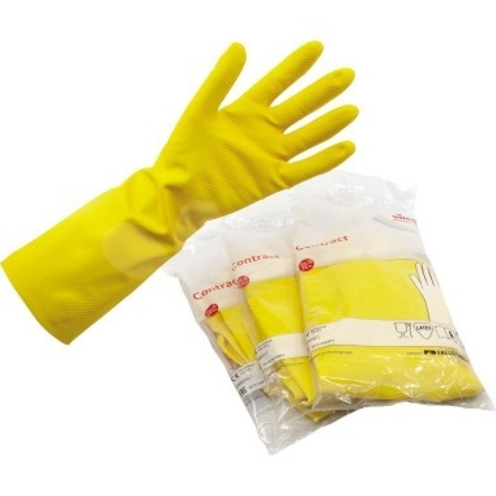 Produktabbildung: Vileda Gummihandschuh 25615 S Naturlatex gelb 2 St./Pack.
