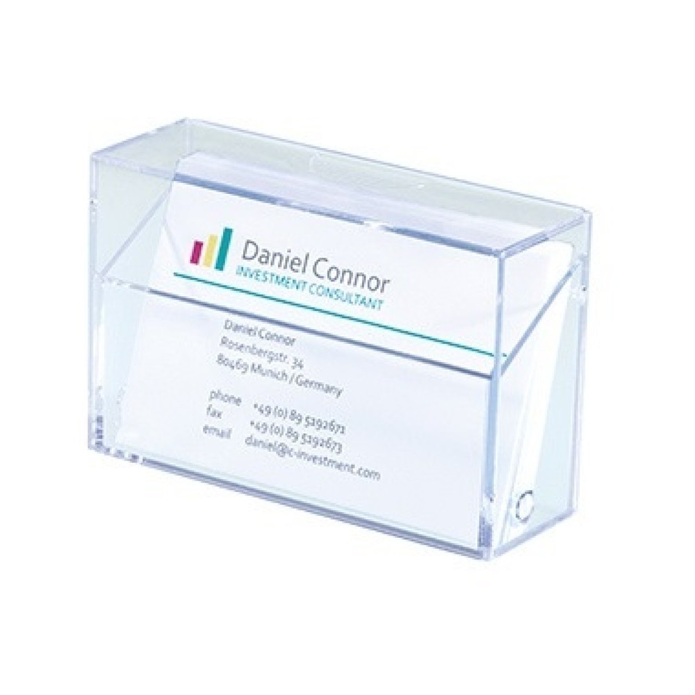Produktabbildung: Sigel Visitenkartenbox VA110 max. 100Karten Polystyrol glasklar