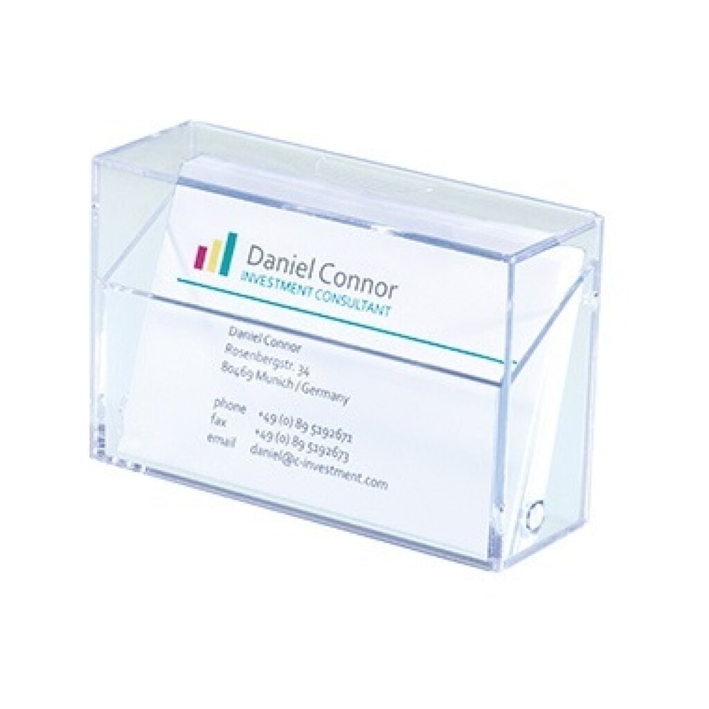 Produktabbildung: Sigel Visitenkartenbox VA110 max. 100Karten Polystyrol glasklar