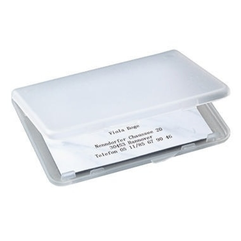 Sigel Visitenkartenetui VA140 89x57mm Kunststoff transparent Produktabbildung: Sigel Visitenkartenetui VA140 89x57mm Kunststoff transparent