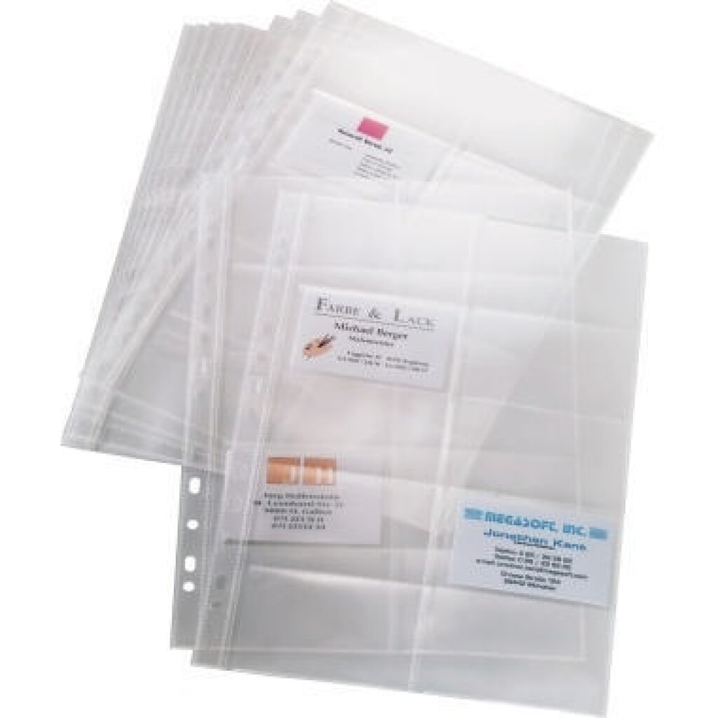 Sigel Visitenkartenprospekthülle VZ351 max. 200Karten tr 10 St./Pack Produktabbildung: Sigel Visitenkartenprospekthülle VZ351 max. 200Karten tr 10 St./Pack