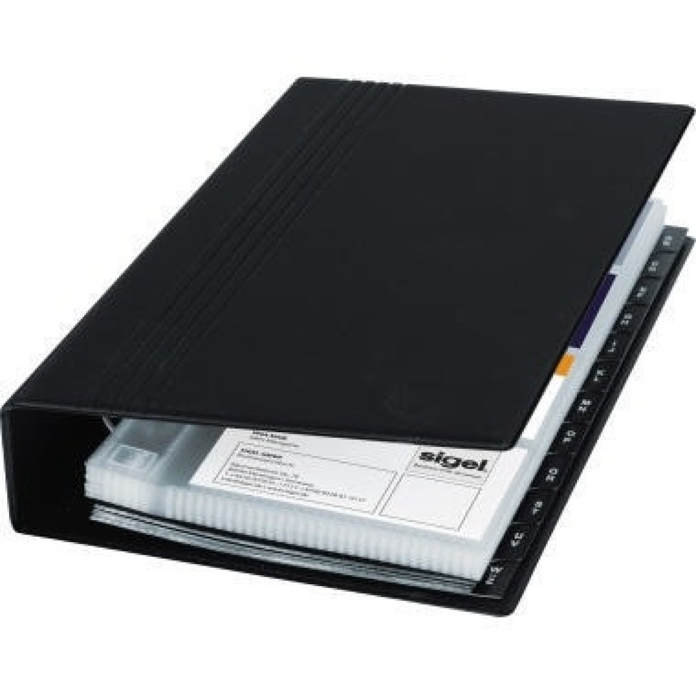 Produktabbildung: Sigel Visitenkartenringbuch VZ300 max. 200Karten 25Hüllen schwarz