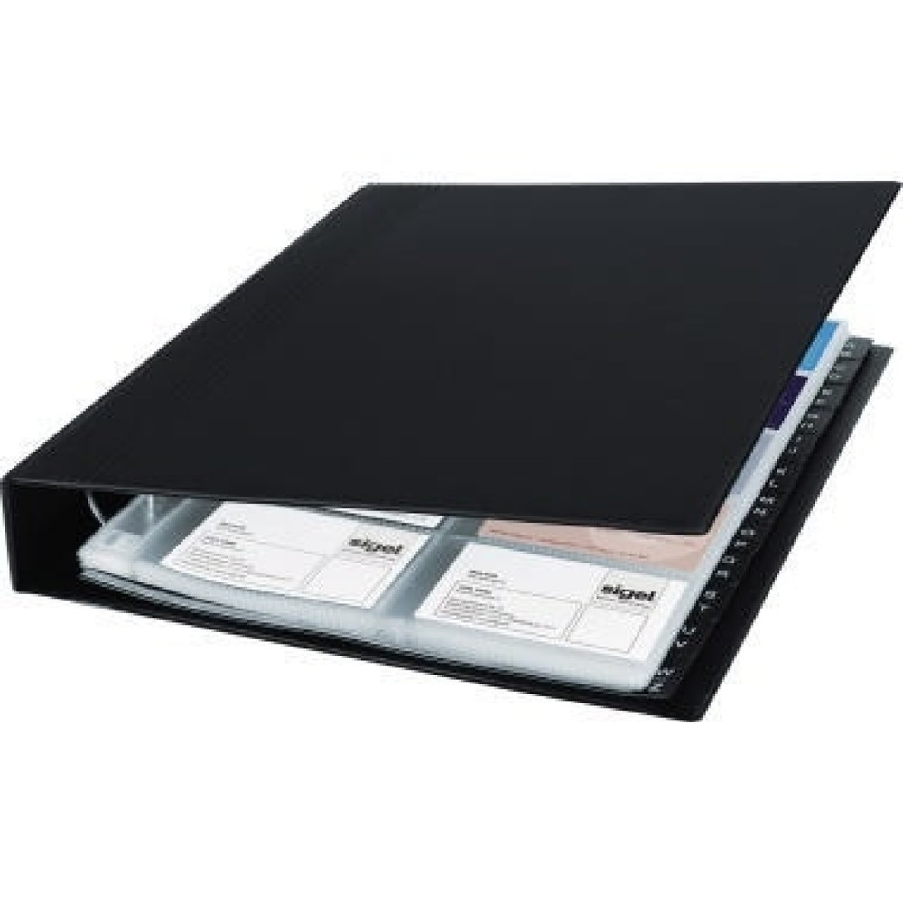 Produktabbildung: Sigel Visitenkartenringbuch VZ301 max. 400Karten 20Hüllen schwarz