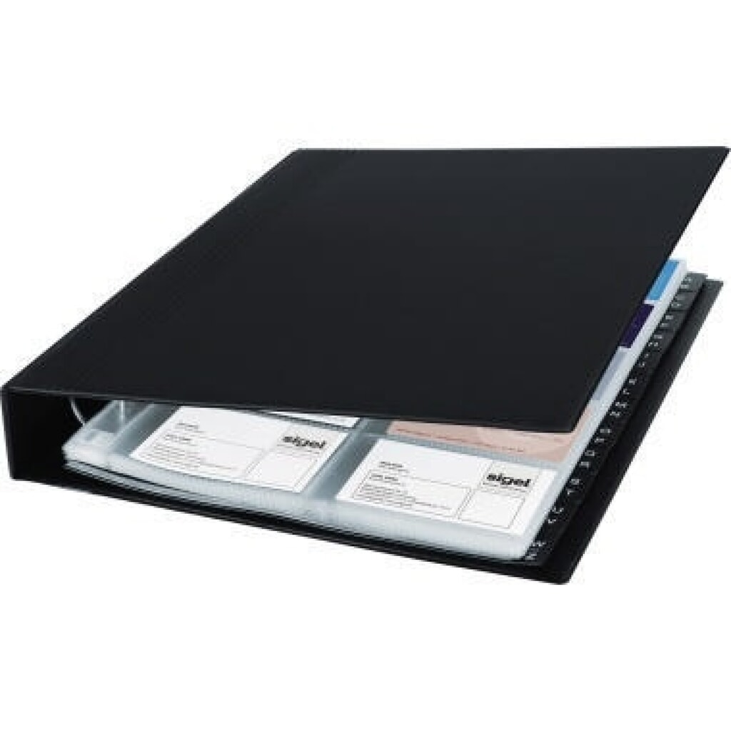 Produktabbildung: Sigel Visitenkartenringbuch VZ301 max. 400Karten 20Hüllen schwarz