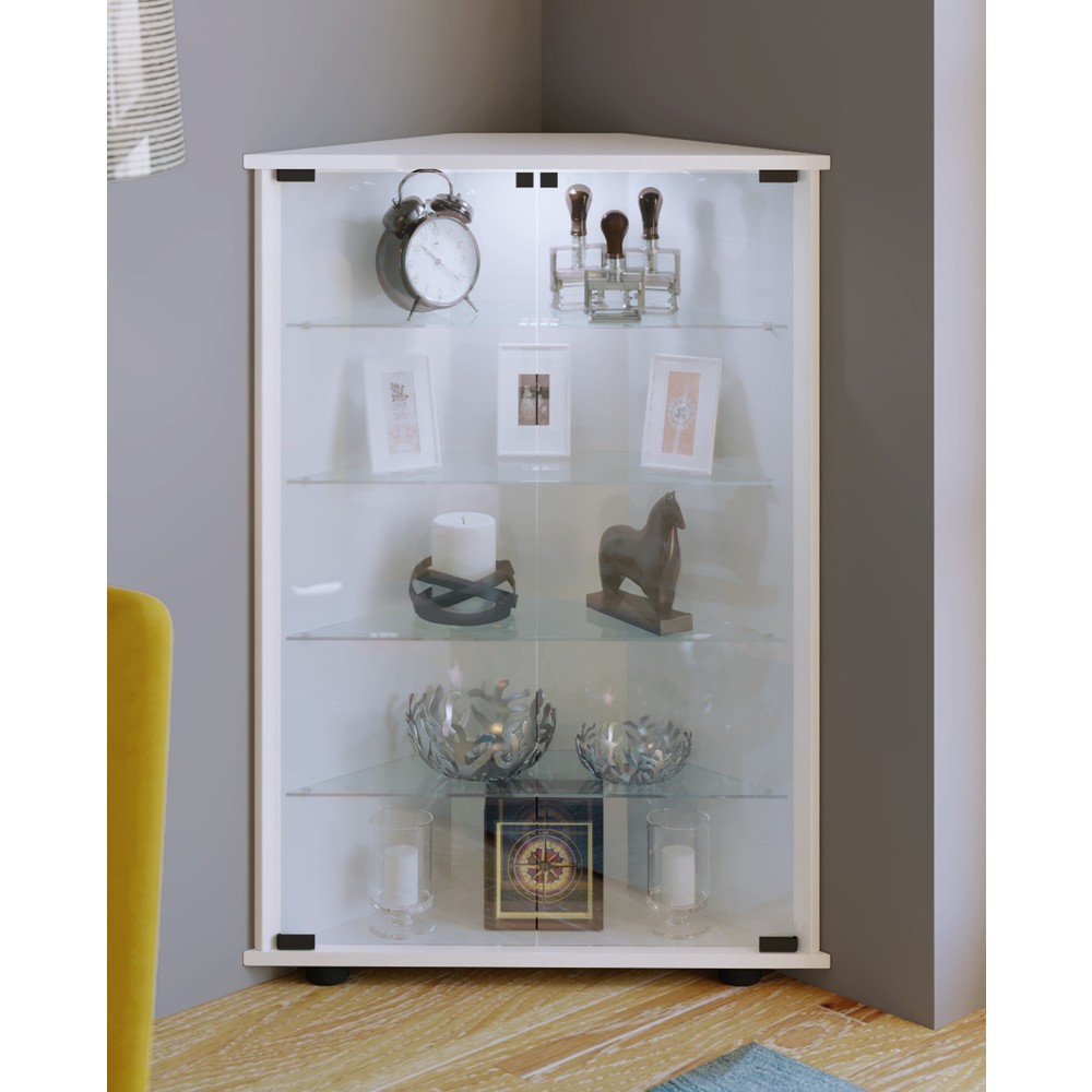 N° de l'image du produit 2 : Vitrine à poser VCM Jecka avec éclairage, blanche
