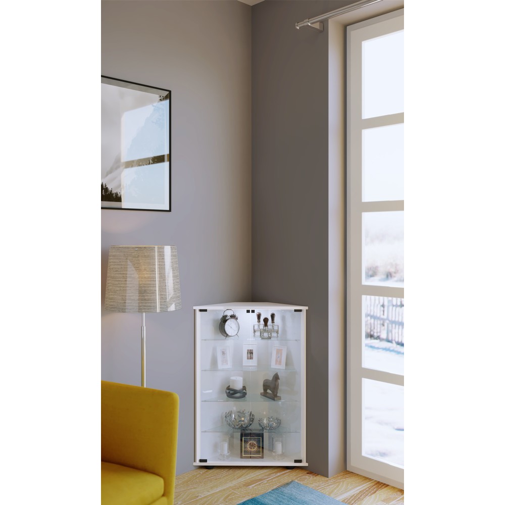 N° de l'image du produit 3 : Vitrine à poser VCM Jecka avec éclairage, blanche