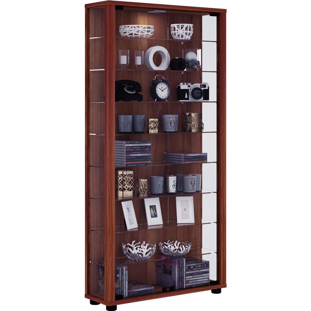 Illustration du produit: Vitrine à poser VCM Lumo Maxi, cœur de noyer