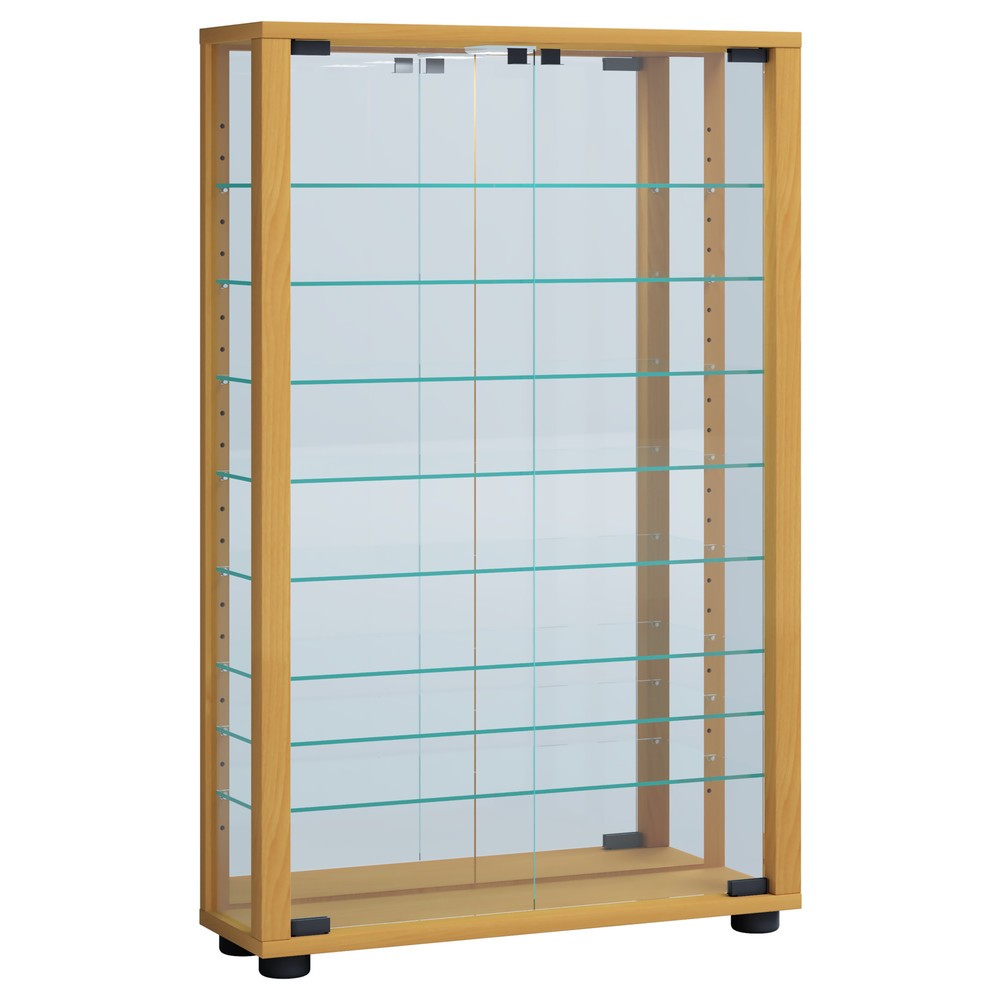 Illustration du produit: Vitrine à poser VCM Lumo Mini avec Miroir, hêtre