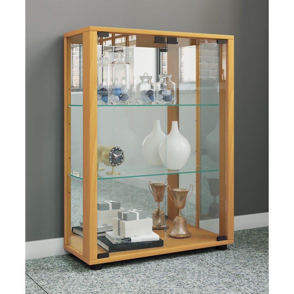 N° de l'image du produit 3 : Vitrine à poser VCM Sintalo avec Miroir, hêtre