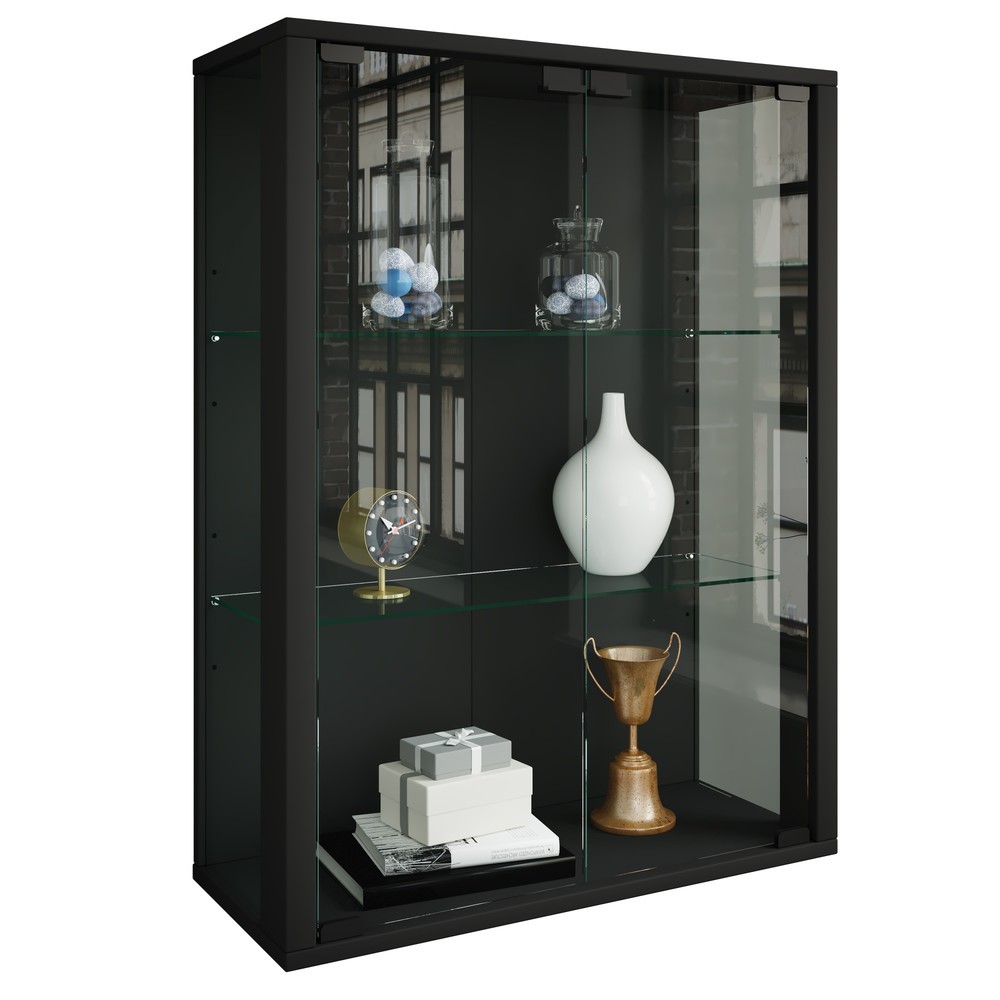 N° de l'image du produit 1 : Vitrine murale VCM Udina, noire