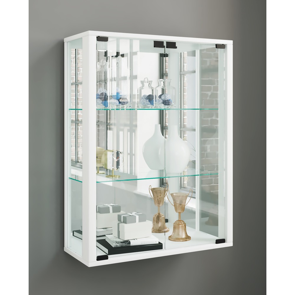 N° de l'image du produit 3 : Vitrine murale VCM Udina avec miroir, blanche