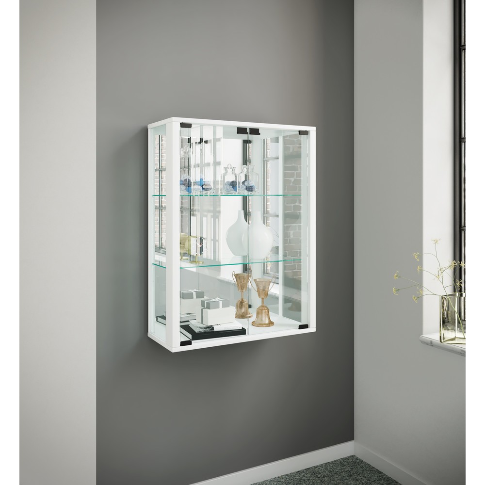 N° de l'image du produit 4 : Vitrine murale VCM Udina avec miroir, blanche