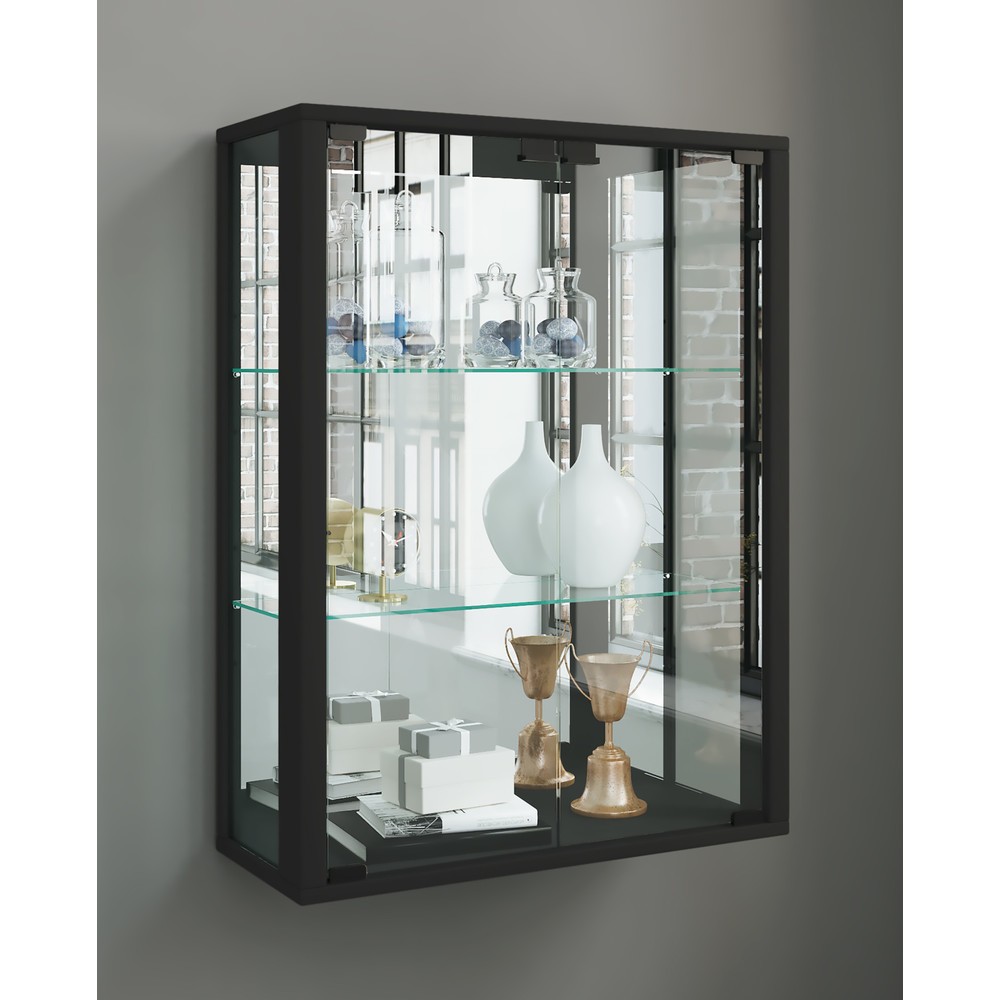 N° de l'image du produit 3 : Vitrine murale VCM Udina avec miroir, noire
