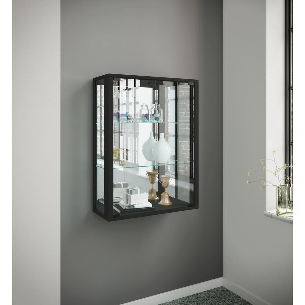 N° de l'image du produit 4 : Vitrine murale VCM Udina avec miroir, noire