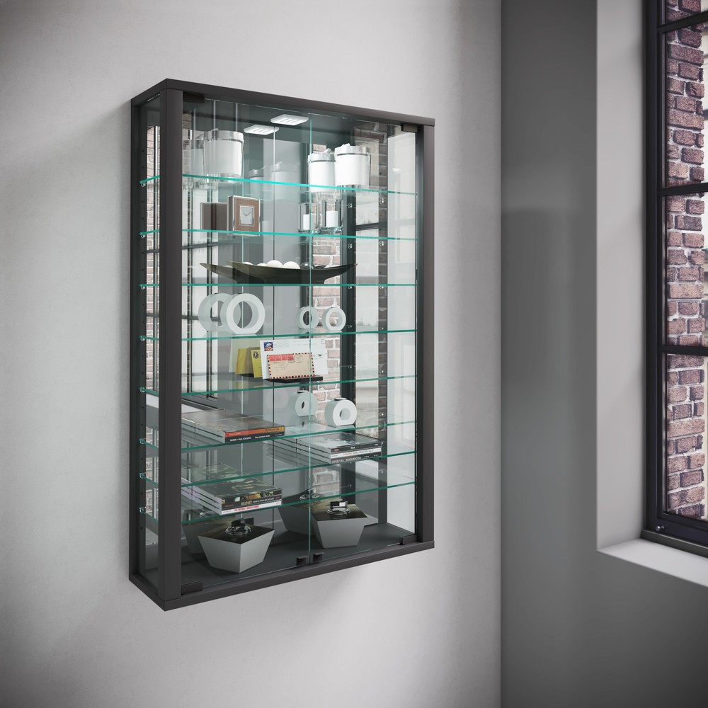 N° de l'image du produit 4 : Vitrine murale VCM Vitrosa Mini avec miroir, noire