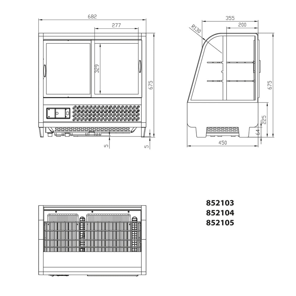 N° de l'image du produit 2 : Vitrine réfrigérée de comptoir Stalgast SES6, 100 litres