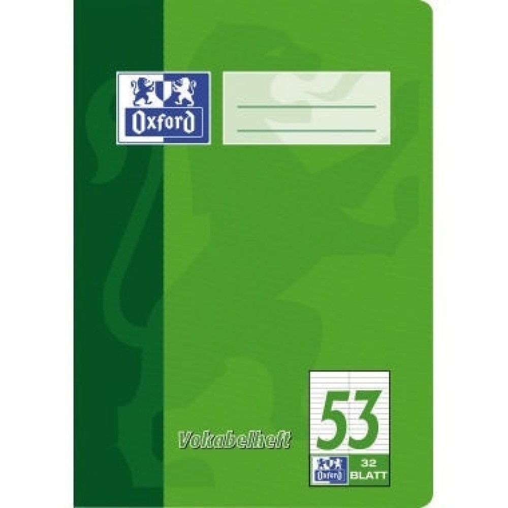 Produktabbildung: Oxford Vokabelheft 100050383 DIN A5 90g 32Bl. liniert
