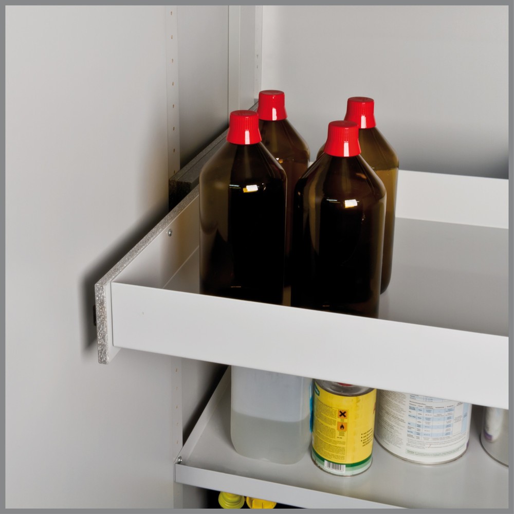Produktabbildung: Vollauszug für PRIORIT Sicherheitsschrank Typ 30, TK 75 kg, Auffangvolumen 11 l