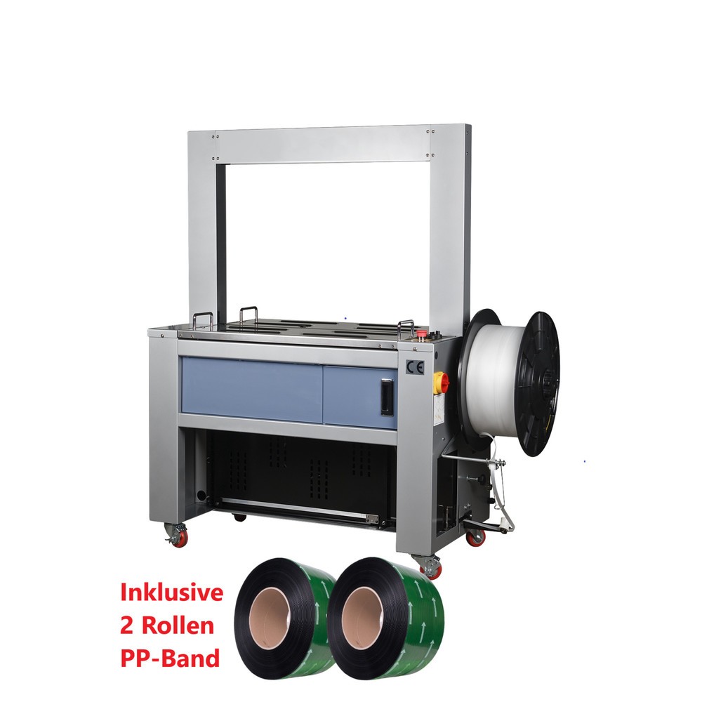 Produktabbildung: Vollautomatische Umreifungsmaschine PERFORMANCE, Umreifungsset: inkl. 2 Rollen 12 x 0,55 mm PP-Band