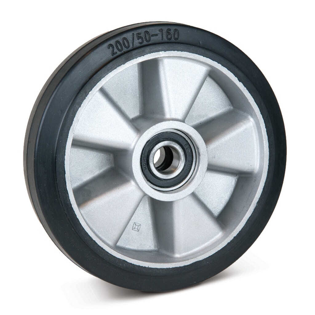 Vollgummi-Lenkrad für Handhubwagen Ameise® Typ BF3, Economic Typ DB, Bj. bis '08, Ø 160 mm Produktabbildung: Vollgummi-Lenkrad für Handhubwagen Ameise® Typ BF3, Economic Typ DB, Bj. bis '08, Ø 160 mm