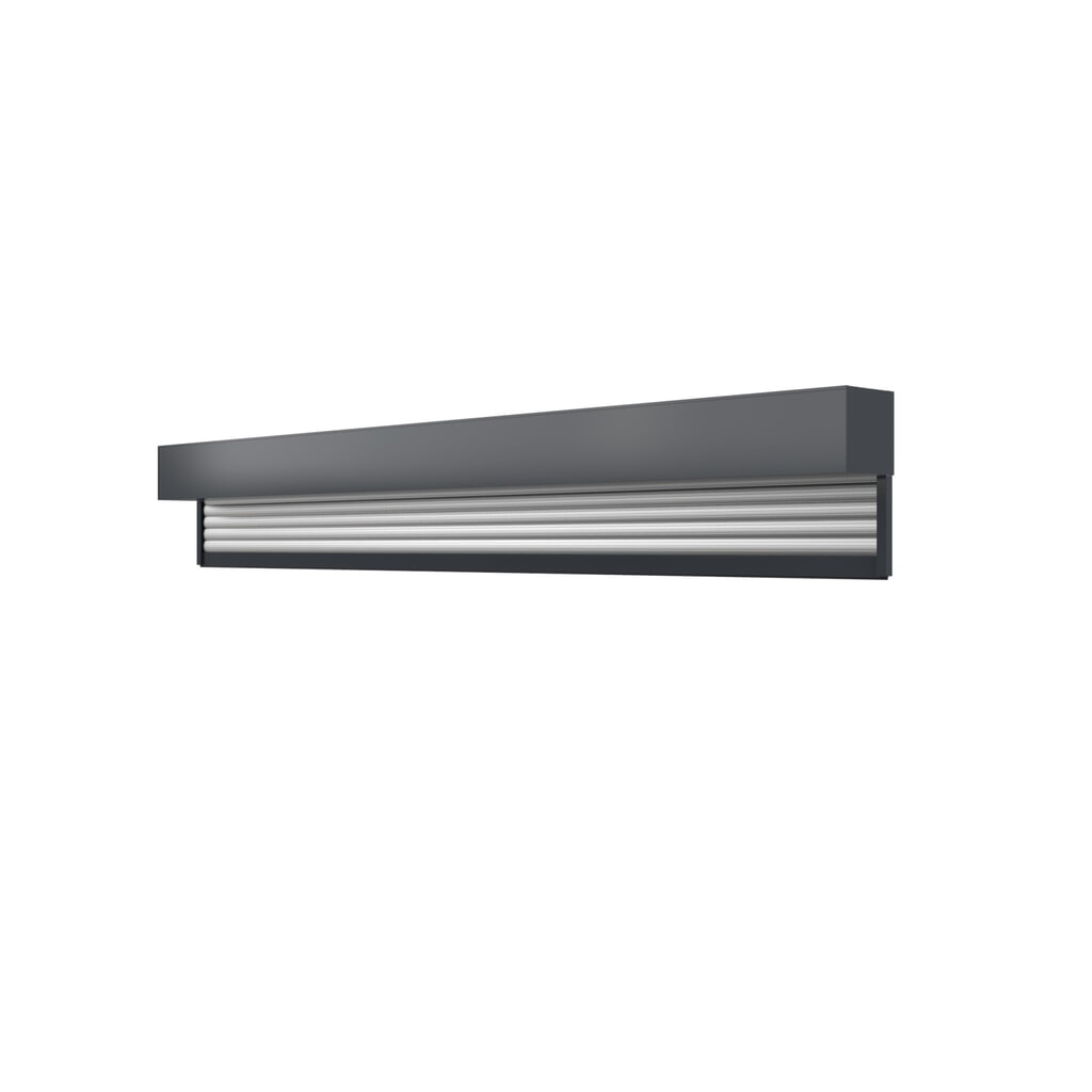 Vorbaurolladen für wsm® Einkaufswagenüberdachung, mit Schlüsselschalter, Aluminium Produktabbildung: Vorbaurolladen für wsm® Einkaufswagenüberdachung, mit Schlüsselschalter, Aluminium