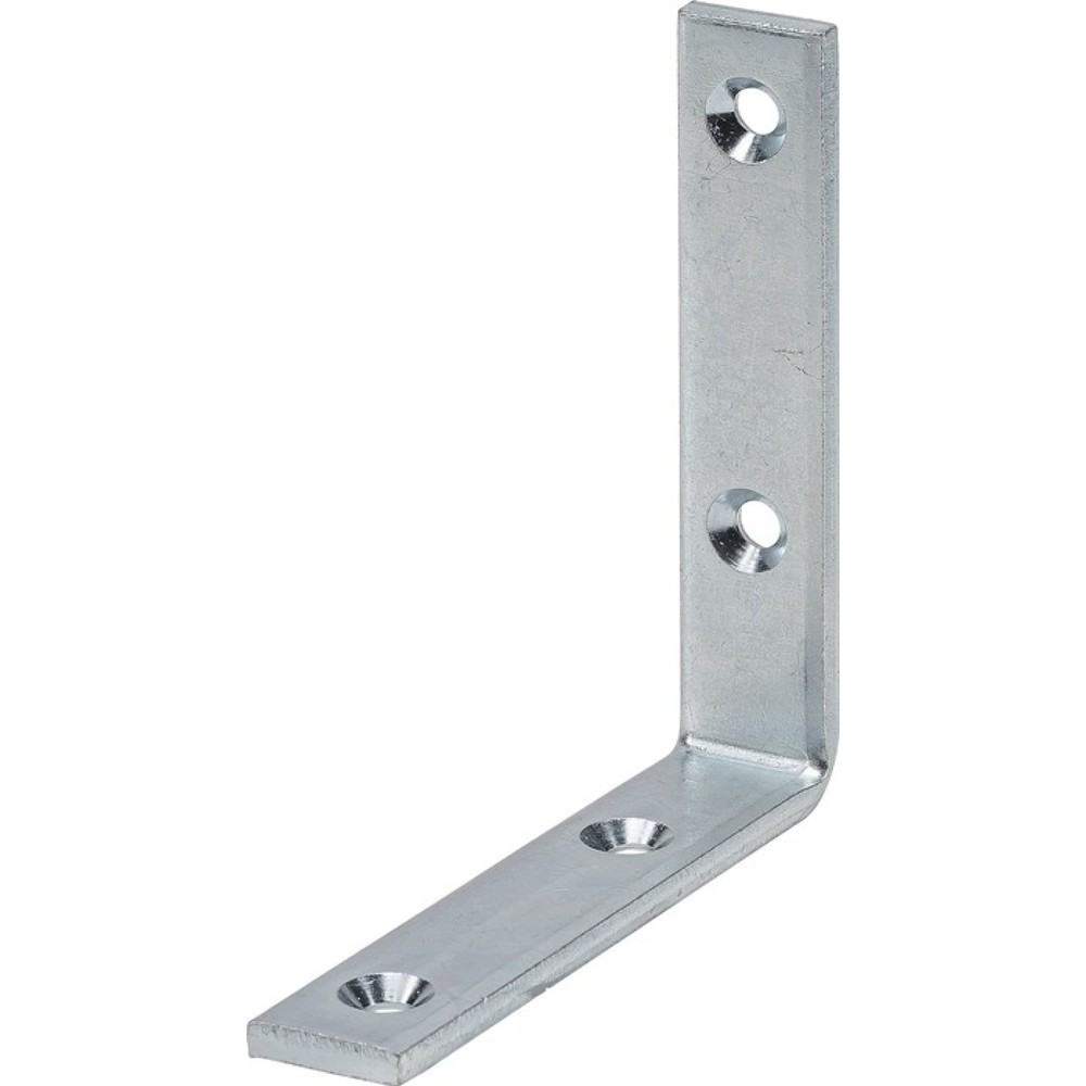 Produktabbildung: VORMANN Winkel stark Länge 100 mm, Stahl blau verzinkt, Breite 20 mm Stärke 5 mm, Loch-Ø 5 mm