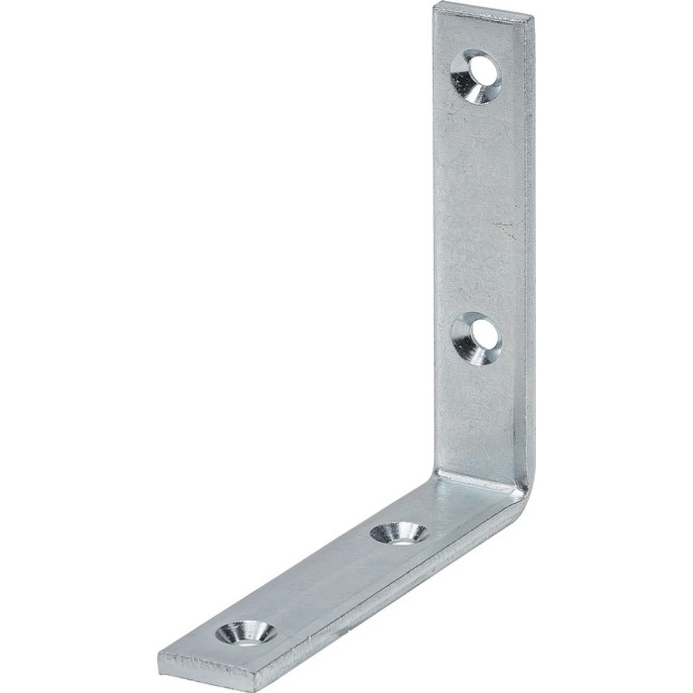 Produktabbildung: VORMANN Winkel stark Länge 120 mm, Stahl blau verzinkt, Breite 20 mm Stärke 5 mm, Loch-Ø 6 mm