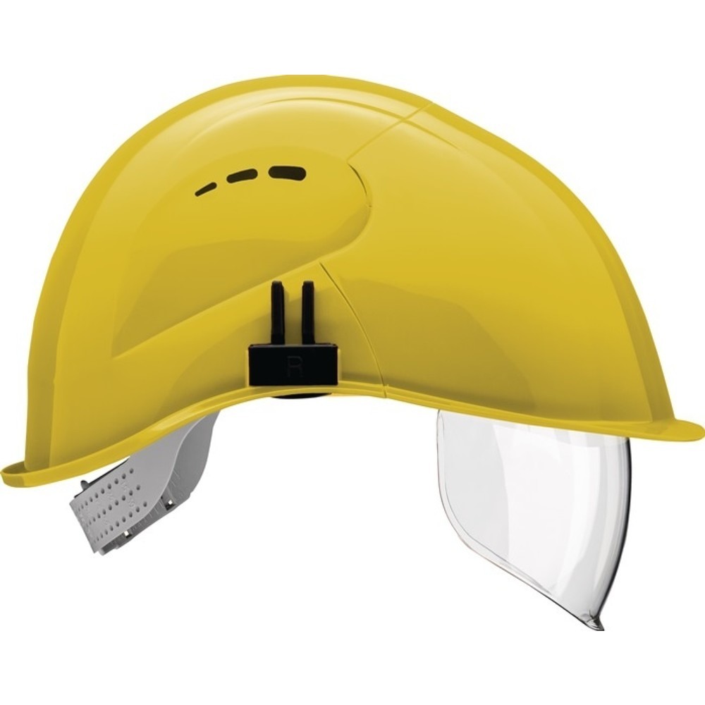 Produktabbildung: VOSS Schutzhelm VisorLight, Polyethylen, schwefelgelb, 10 Helme im Karton, EN 397