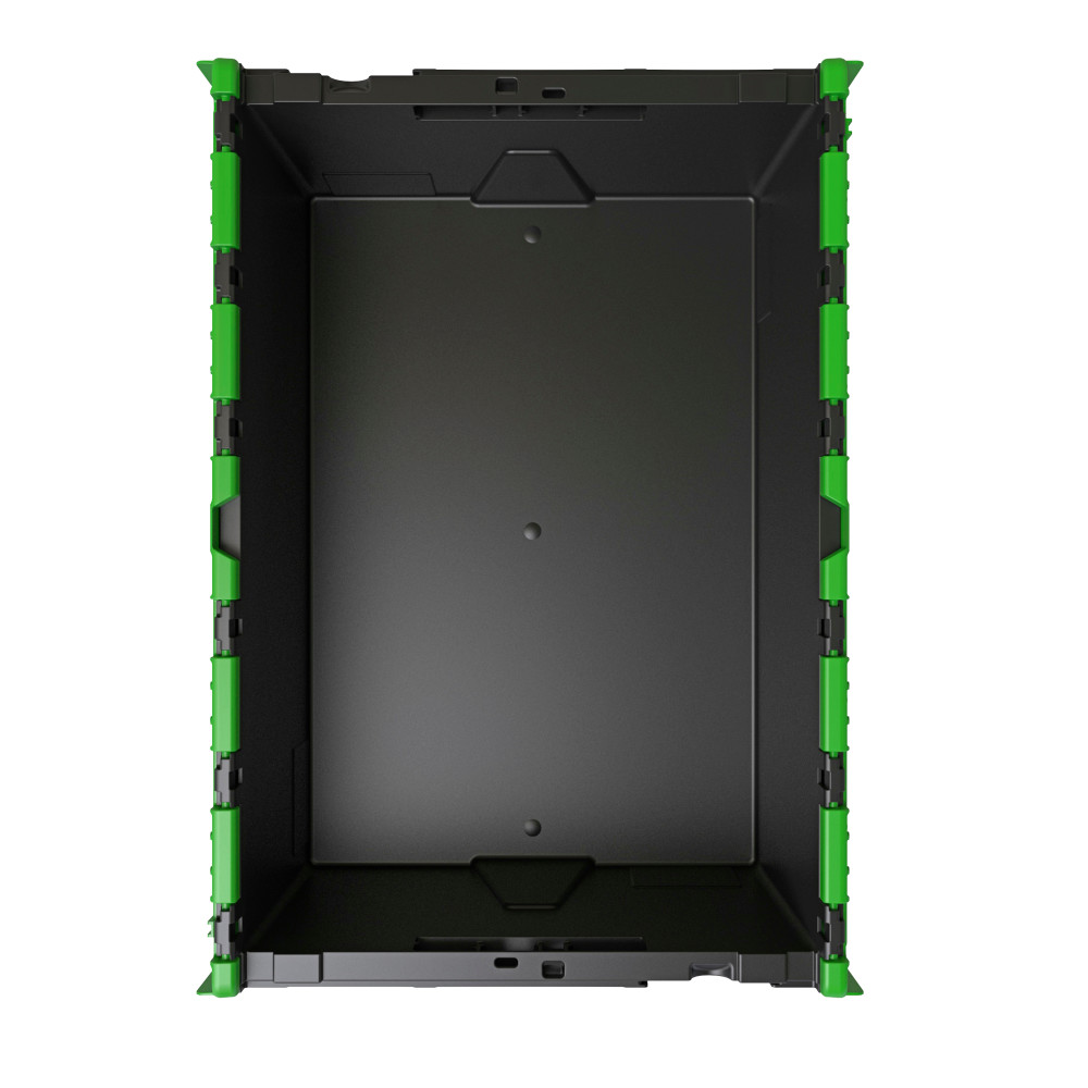 Číslo obrázka výrobku 2: Alpha Eurobox z PP regranulátu s výklopným krytom, čierno-zelený, 40 litrov, v × š × h 250 × 600 × 400 mm
