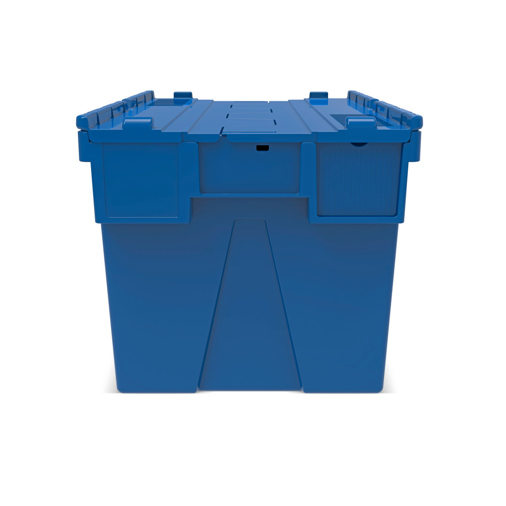 Číslo obrázka výrobku 4: Alpha Eurobox vyrobený z PP s výklopným krytom, modrý, 65 litrov, v × š × h 365 × 600 × 400 mm