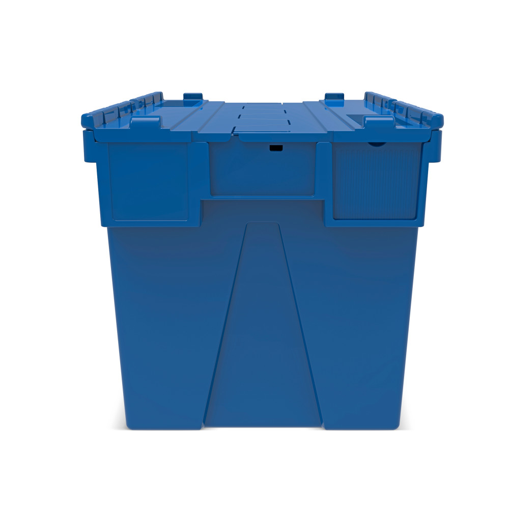 Číslo obrázka výrobku 4: Alpha Eurobox vyrobený z PP s výklopným krytom, modrý, 77 litrov, v × š × h 400 × 600 × 400 mm