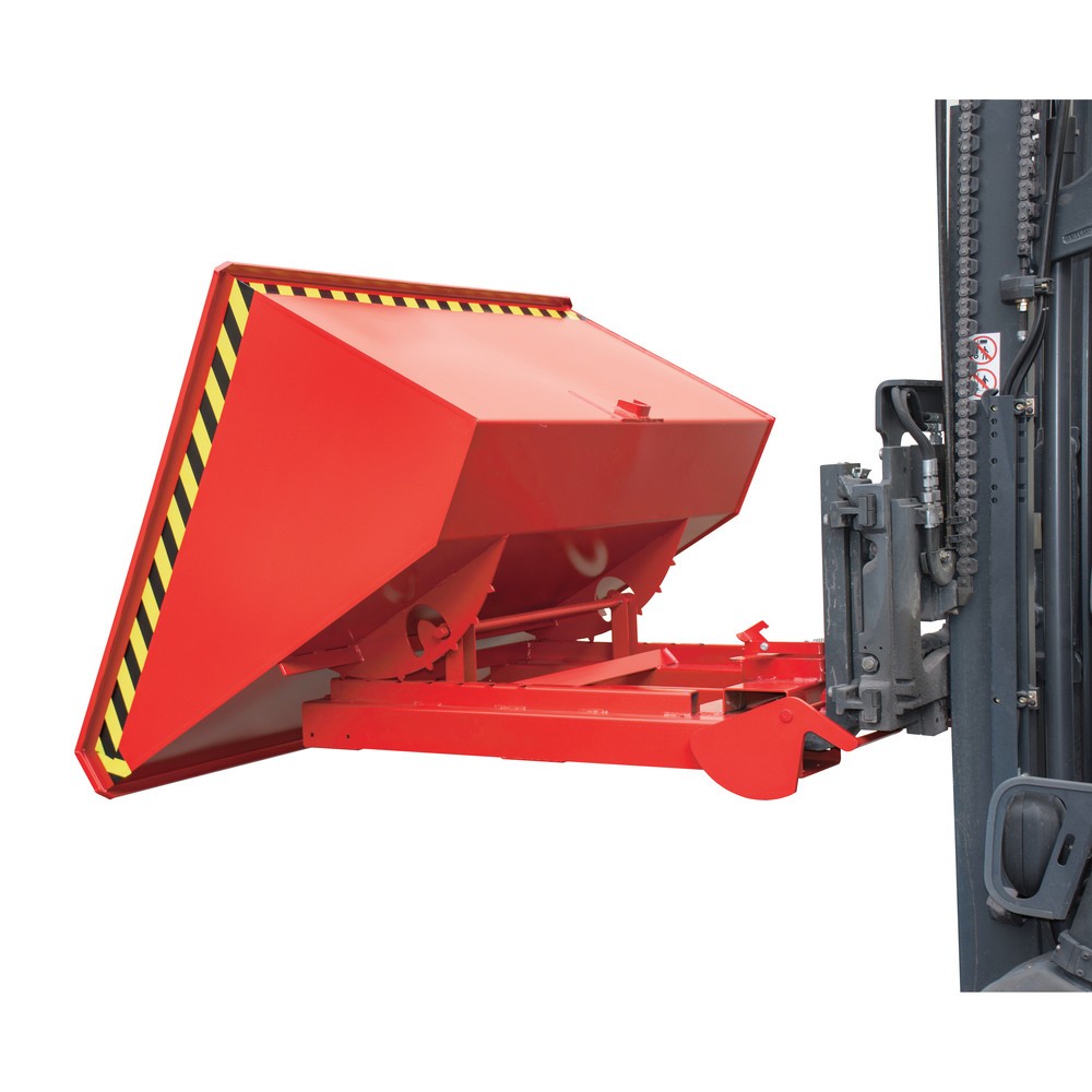 Číslo obrázka výrobku 8: Bauer® Sklápacia nádoba s automatickým valcovacím mechanizmom, nosnosť 1.000 kg, lakovaná, objem 0,6 m³, RAL 3000 ohnivá červená