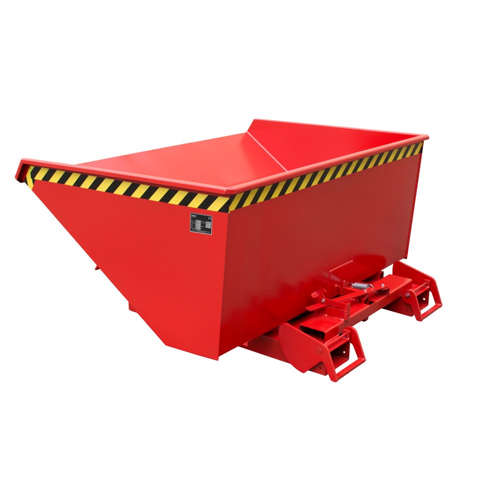 Číslo obrázka výrobku 6: Bauer® Sklápacia nádoba s automatickým valcovacím mechanizmom, nosnosť 1.000 kg, lakovaná, objem 0,6 m³, RAL 3000 ohnivá červená