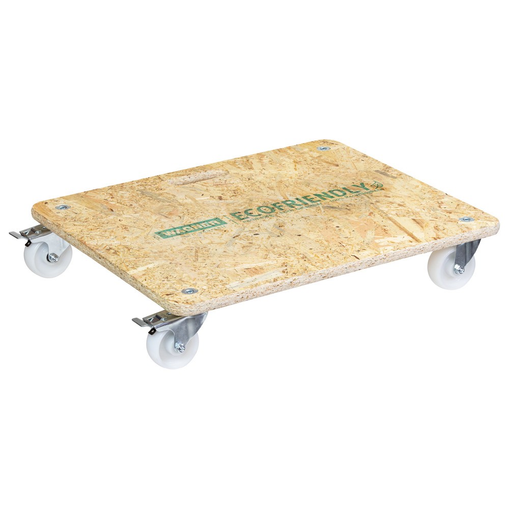 N° de l'image du produit 1 : WAGNER Aide au transport MM1172 590 x 490 mm, OSB 4 roues directrices pour appareil de transport Ø 75 mm, paliers à rouleaux, 2 dispositifs de blocage, capacité de charge 250 kg
