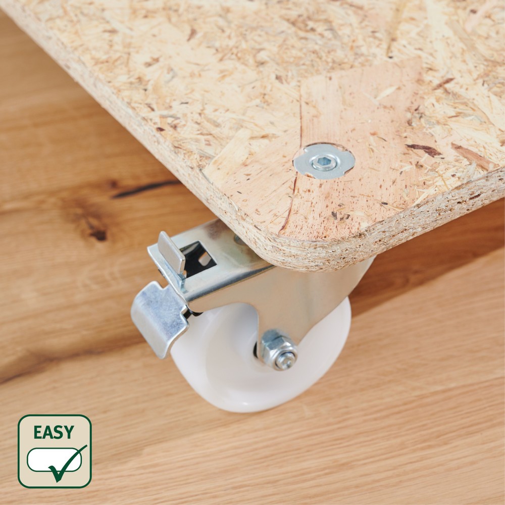 N° de l'image du produit 3 : WAGNER Aide au transport MM1172 590 x 490 mm, OSB 4 roues directrices pour appareil de transport Ø 75 mm, paliers à rouleaux, 2 dispositifs de blocage, capacité de charge 250 kg