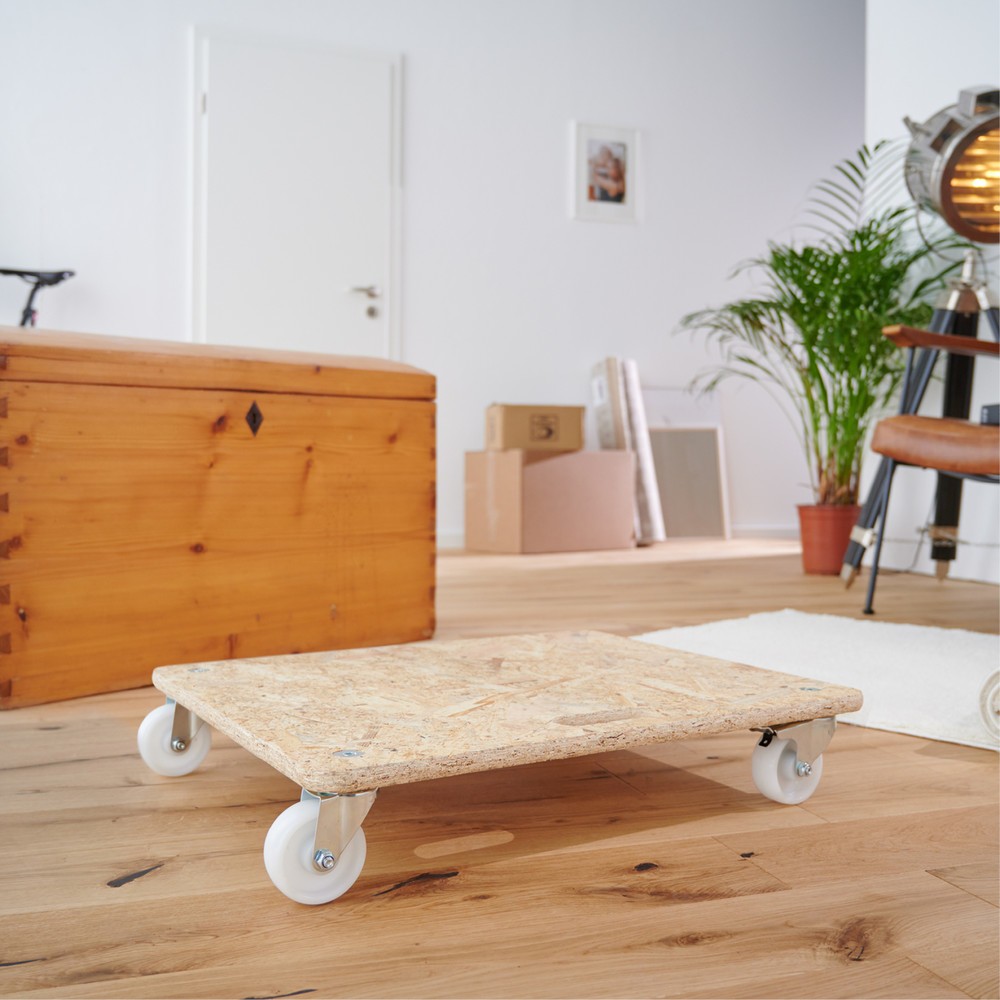 N° de l'image du produit 5 : WAGNER Aide au transport MM1172 590 x 490 mm, OSB 4 roues directrices pour appareil de transport Ø 75 mm, paliers à rouleaux, 2 dispositifs de blocage, capacité de charge 250 kg