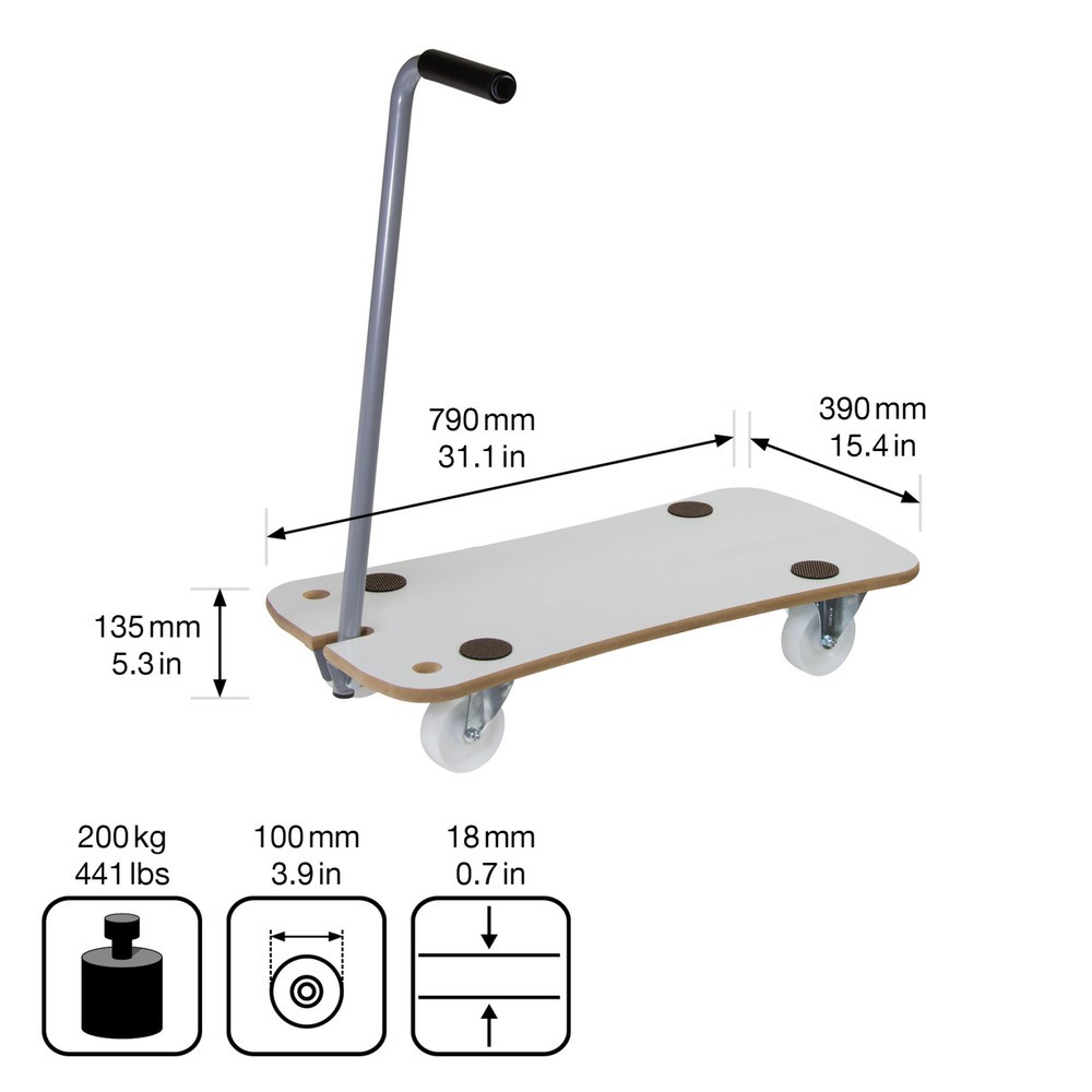 N° de l'image du produit 2 : WAGNER Aide au transport CARRIER MDF EXTREME- 79 x 39 x 13,5 cm, capacité de charge 200 kg