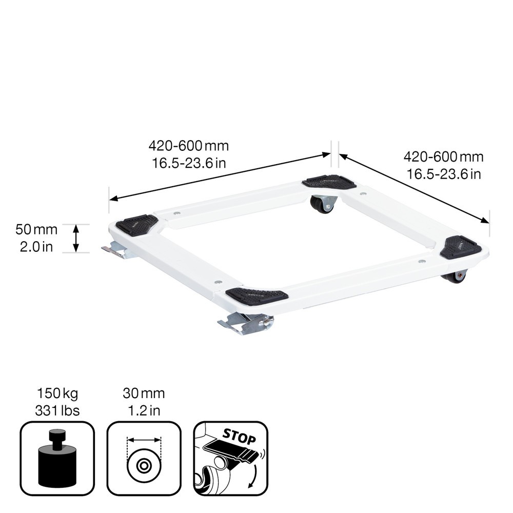 N° de l'image du produit 2 : WAGNER Aide au transport QUADRAT - réglable 42-60 x 5 cm, capacité de charge 150 kg