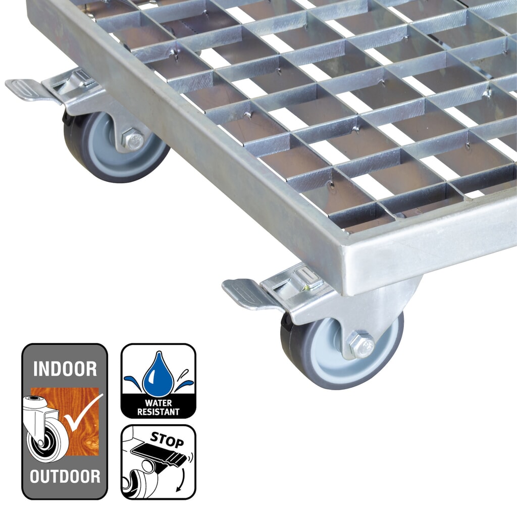 WAGNER Pflanzenroller INDUSTRIAL STYLE - 29 x 29 x 9,5 cm, TK 200 Kg Produktabbildung Nr. 4: WAGNER Pflanzenroller INDUSTRIAL STYLE - 29 x 29 x 9,5 cm, TK 200 Kg