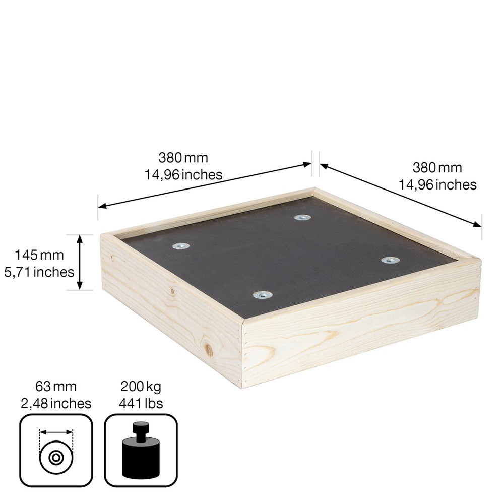 Produktabbildung Nr. 3: WAGNER Pflanzenroller MAXIGRIP 38 x 38 x 14,5 cm, Kiefer, TK 200 Kg