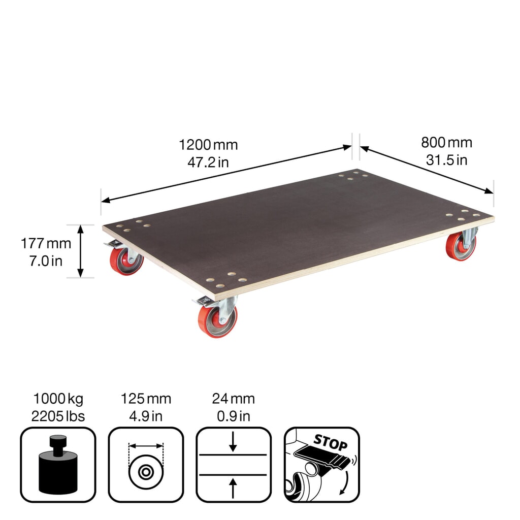 Produktabbildung Nr. 3: WAGNER PROFI Transporthilfe EURO 24 mm - 120 x 80 x 18 cm, TK 1000 Kg