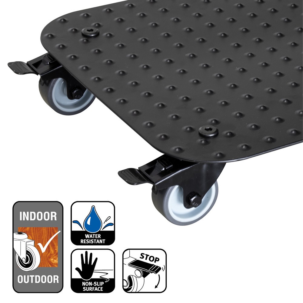 N° de l'image du produit 4 : WAGNER Rouleur pour plantes ALASKA BLACK 29 x 29 x 7,5 cm, capacité de charge 150 kg