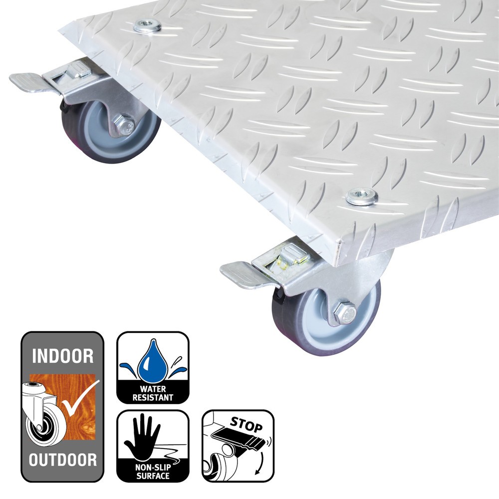 N° de l'image du produit 4 : WAGNER Rouleur pour plantes ALASKA - 28 x 28 x 7,5 cm, alu, capacité de charge 150 kg