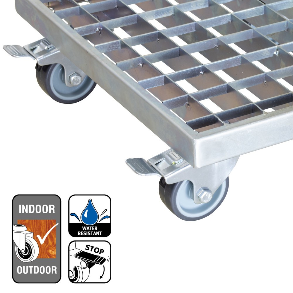 N° de l'image du produit 4 : WAGNER Rouleur pour plantes INDUSTRIAL STYLE - 29 x 29 x 9,5 cm, capacité de charge 200 kg