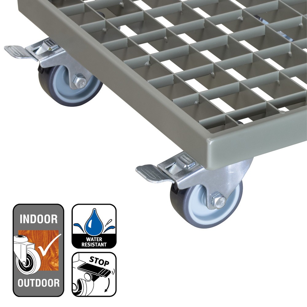 N° de l'image du produit 4 : WAGNER Rouleur pour plantes INDUSTRIAL STYLE - 29 x 29 x 9,5 cm, capacité de charge 200 kg