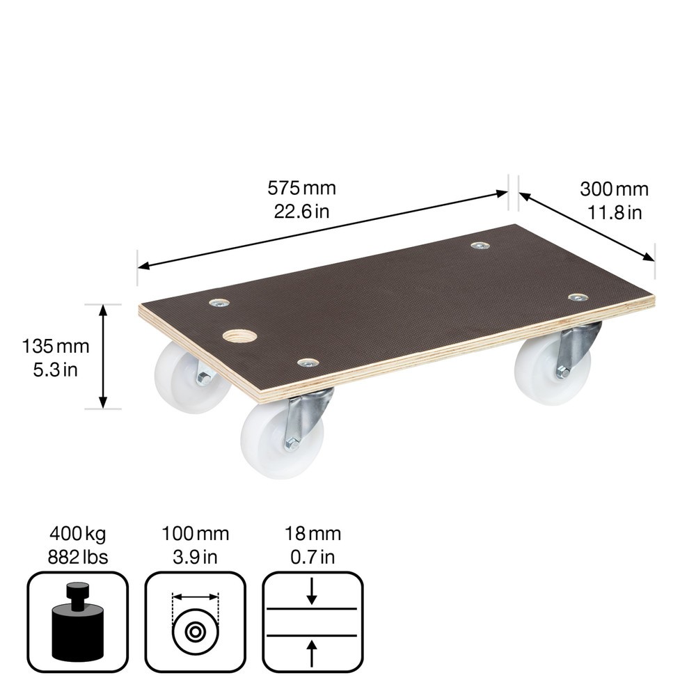 Produktabbildung Nr. 2: WAGNER Transporthilfe MAXIGRIP - 57,5 x 30 x 13,5 cm, Holz, TK 400 Kg