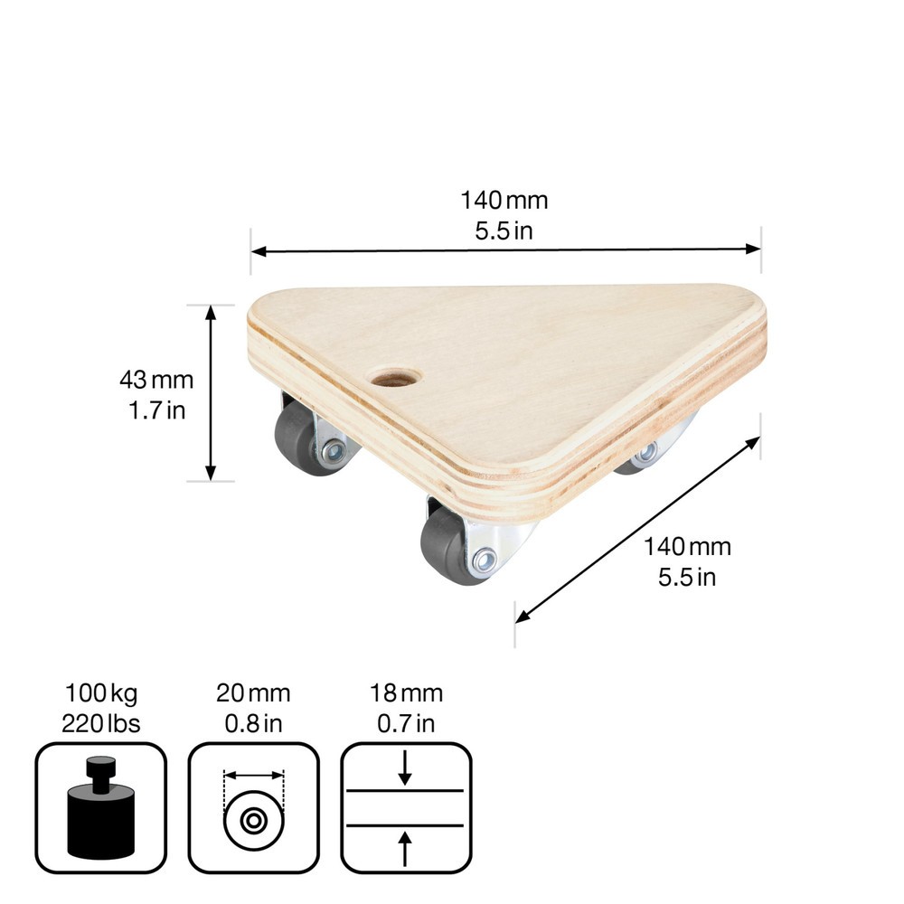 Produktabbildung Nr. 2: WAGNER Transporthilfe Multiplex BIRKE- 14 x 14 x 14 x 4,5 cm, TK 100 Kg