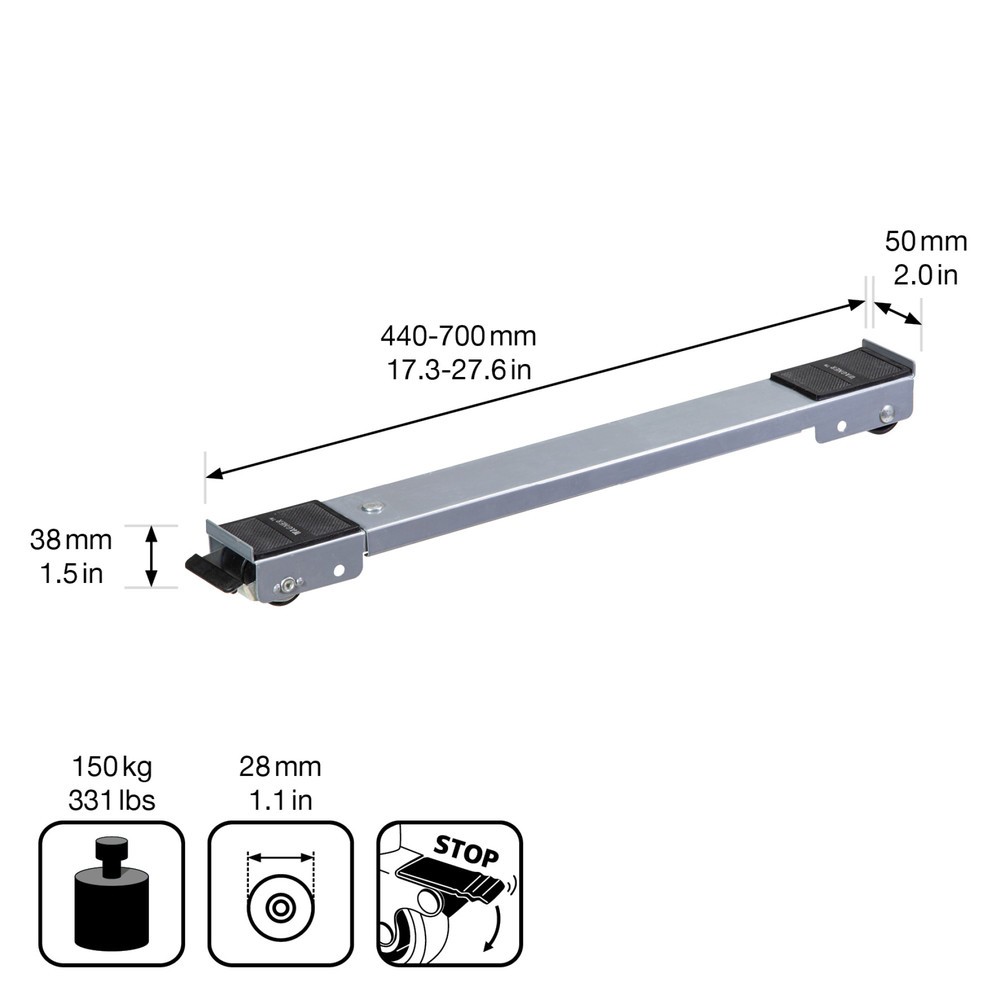 Produktabbildung Nr. 2: WAGNER Transporthilfe SCHIENE - 44,5-70 x 5 x 4 cm, TK 150 Kg