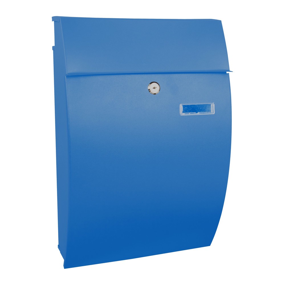 Produktabbildung Nr. 1: Wand-Briefkasten Geronan, aus verzinktem Stahl, mit Zylinderschloss, blau
